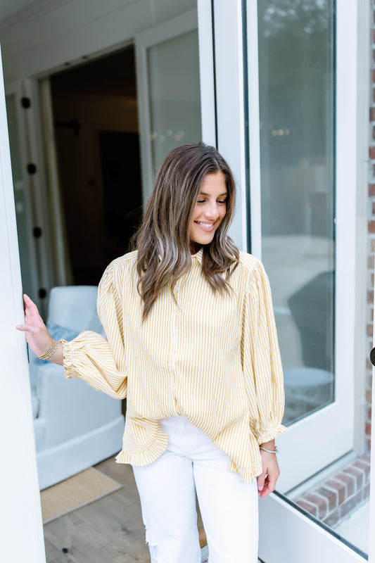 THOUGHT OF IT STRIPE BUTTON DOWN TOP