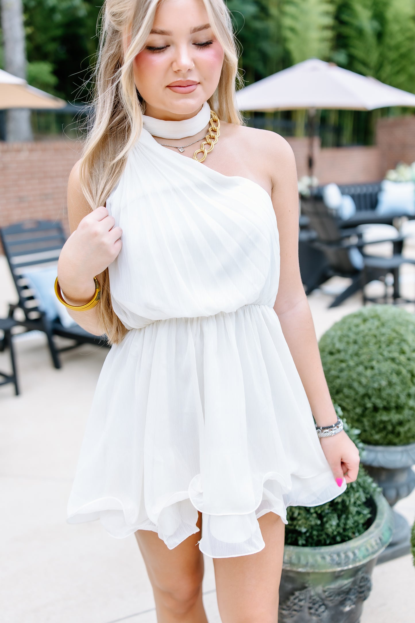 KNEW IT RUFFLE HALTER NECK MINI DRESS- 3 COLORS