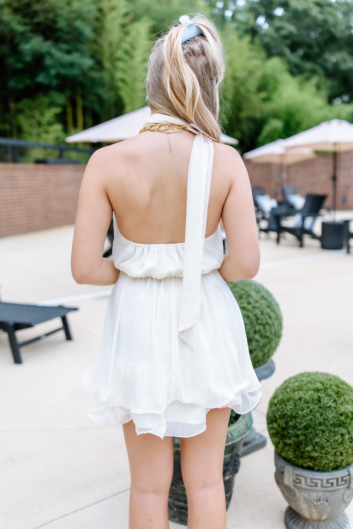 KNEW IT RUFFLE HALTER NECK MINI DRESS- 3 COLORS