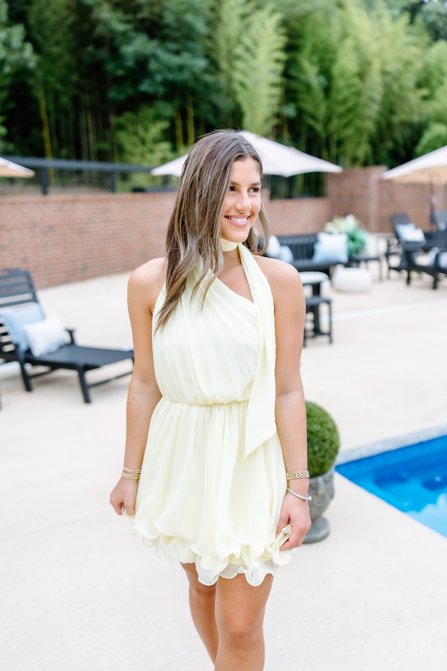 KNEW IT RUFFLE HALTER NECK MINI DRESS- 3 COLORS