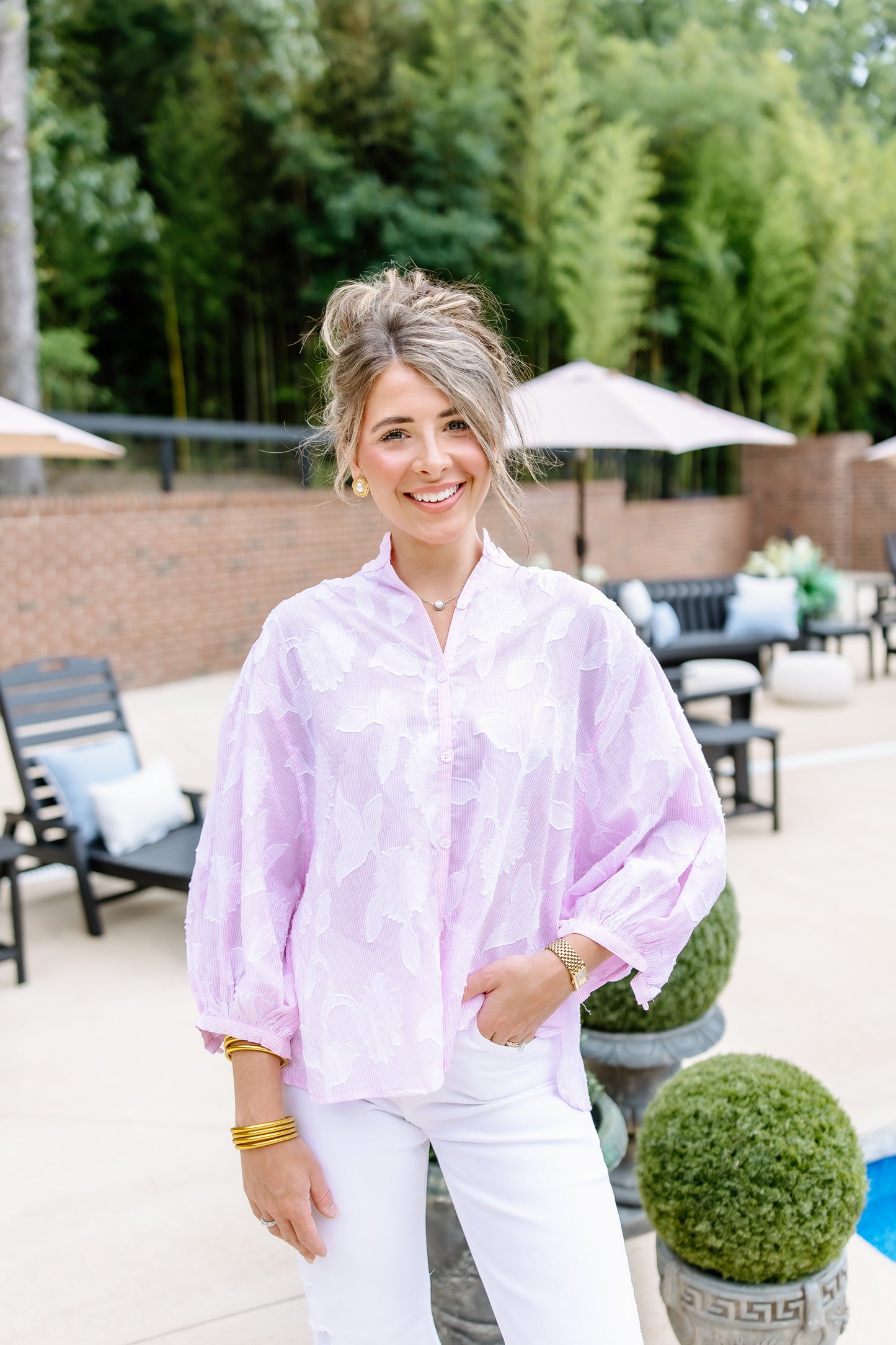 KNOW YOU BUTTON DOWN BLOUSE