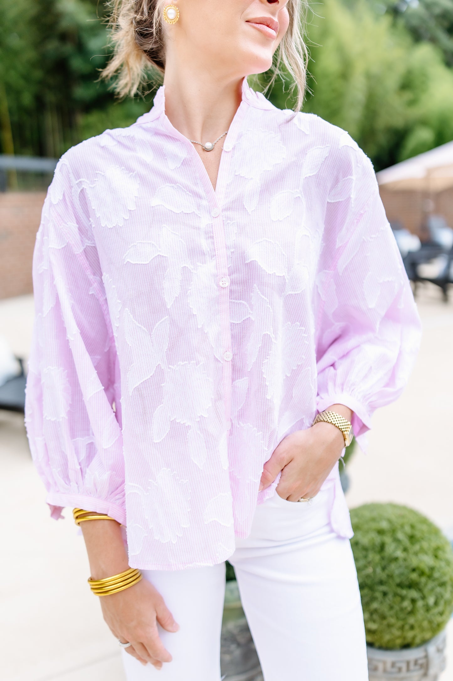 KNOW YOU BUTTON DOWN BLOUSE