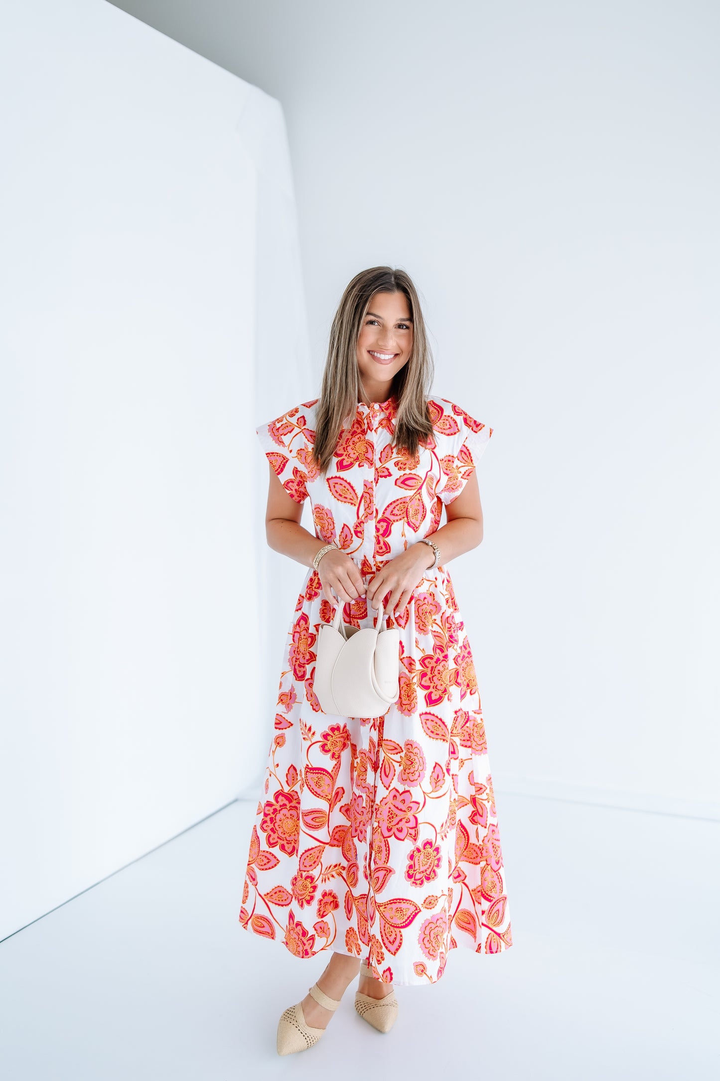 GRENOLA BUTTON UP MIDI DRESS