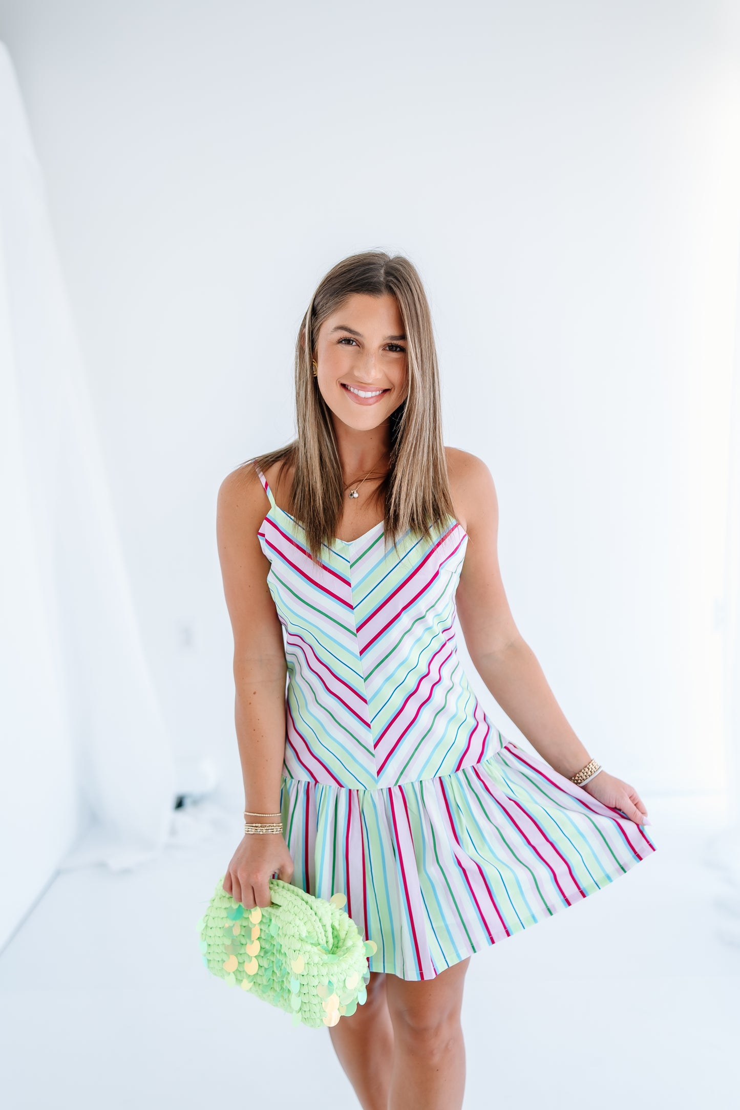 LITTLE FLIRTY STRIPE MINI DRESS