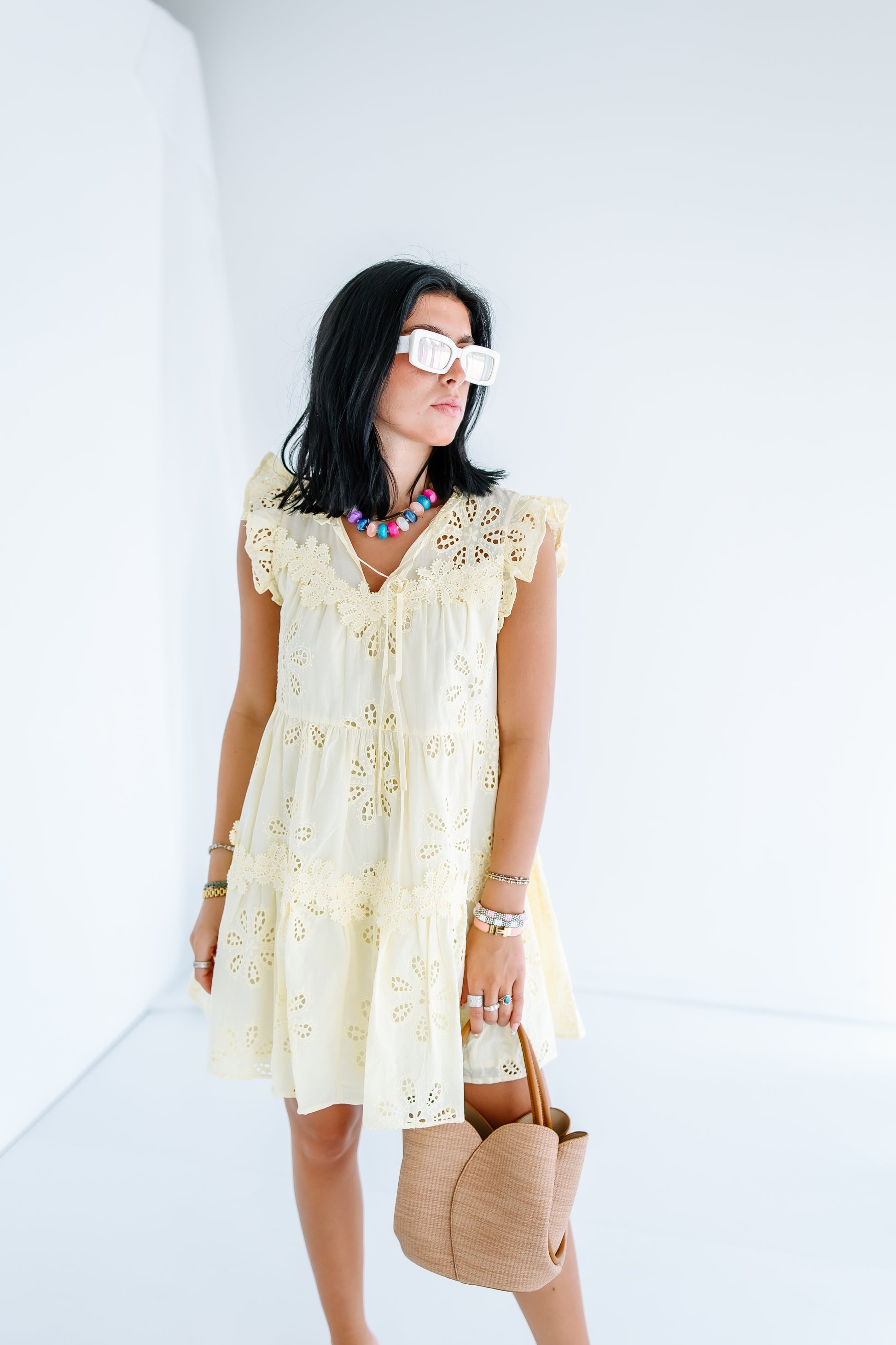 KINSEY BUTTER YELLOW EYELET DRESS – Honey and Hope Boutique