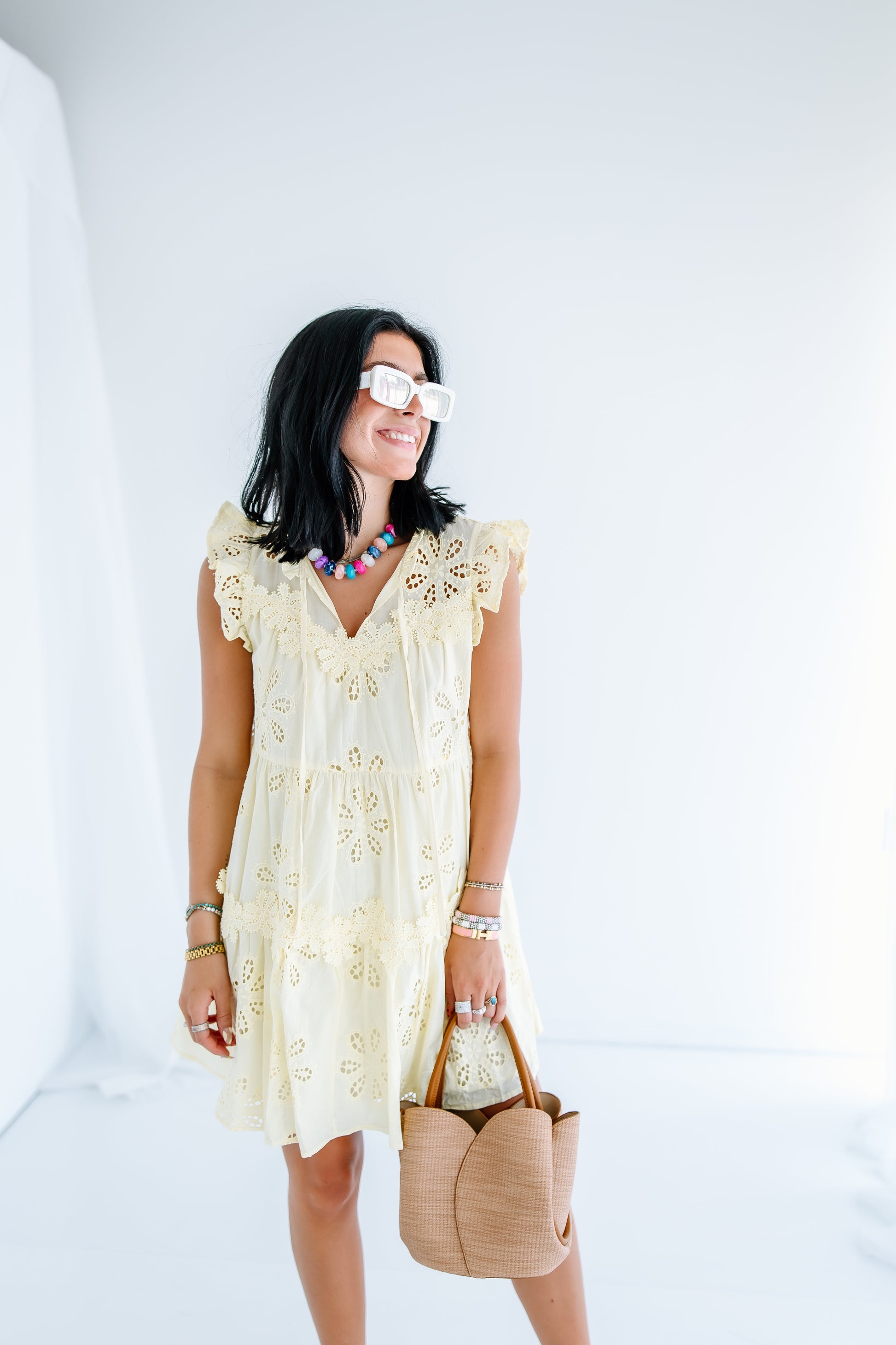 KINSEY BUTTER YELLOW EYELET DRESS – Honey and Hope Boutique