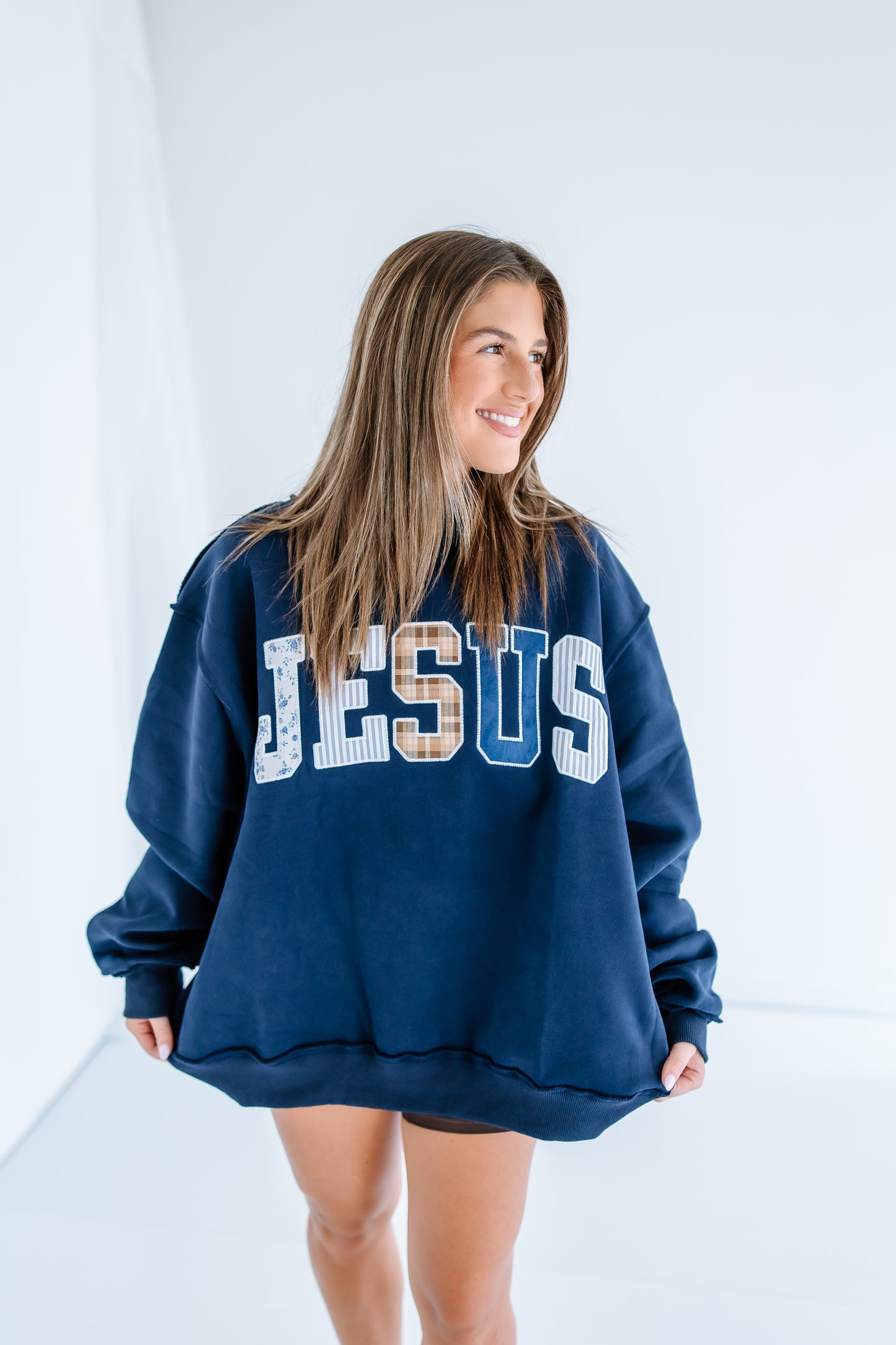 JESUS FUNKY PATTERN MOCK NECK