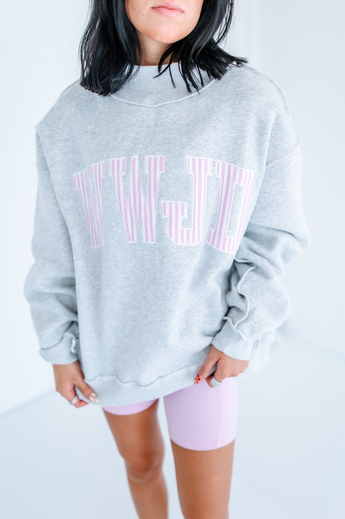 WWJD STRIPE MOCKNECK TOP
