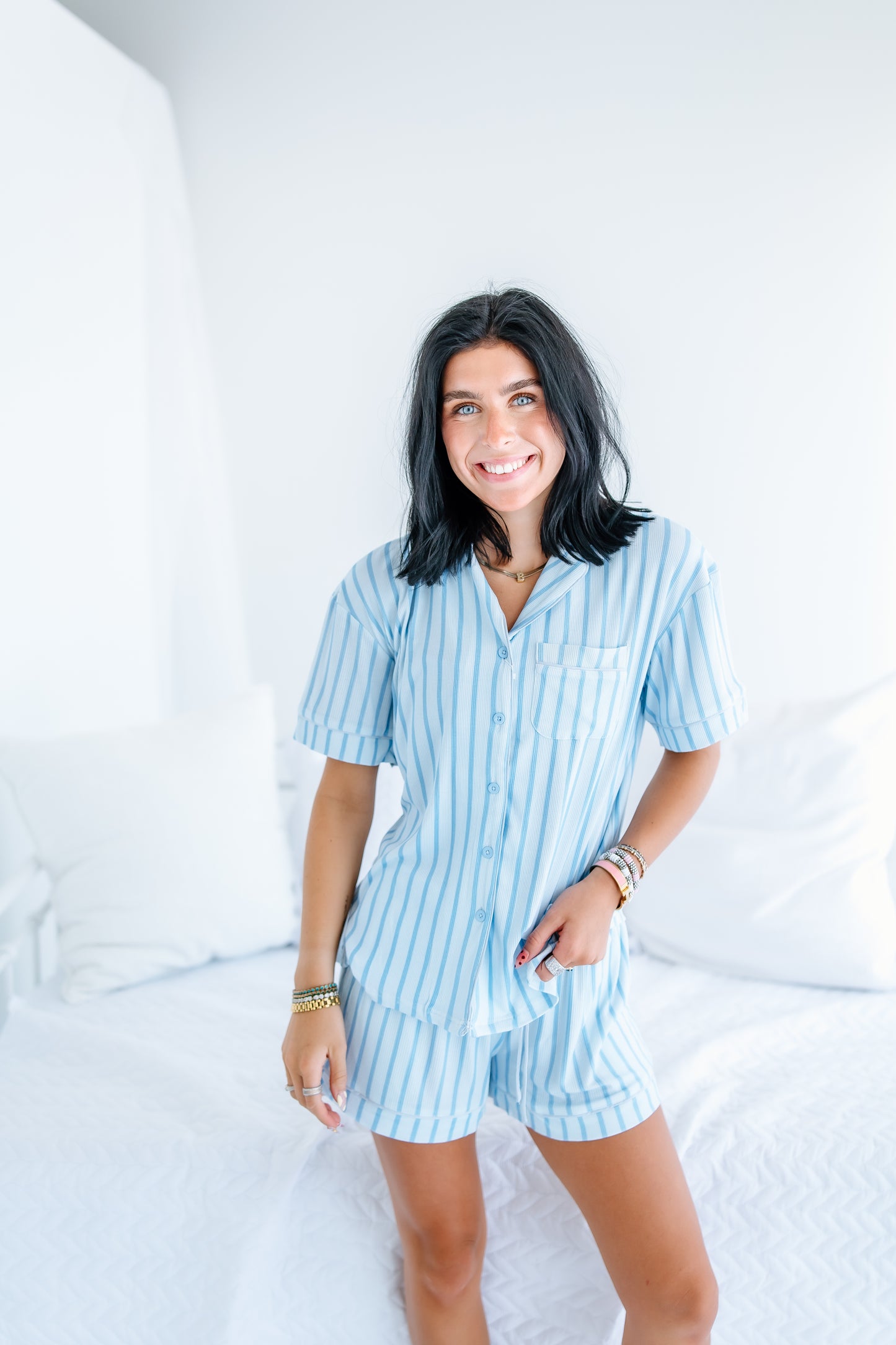 RIBBED BAMBOO PAJAMA SHORTS SET- 2 COLORS