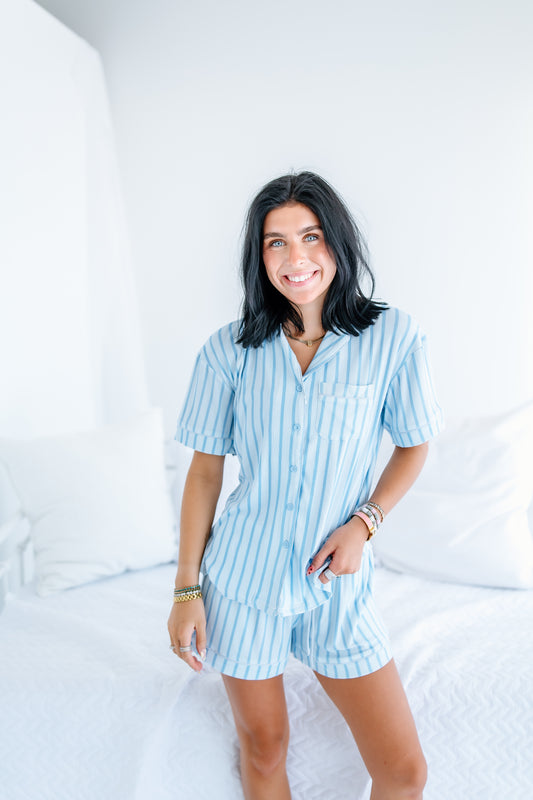 RIBBED BAMBOO PAJAMA SHORTS SET- 2 COLORS