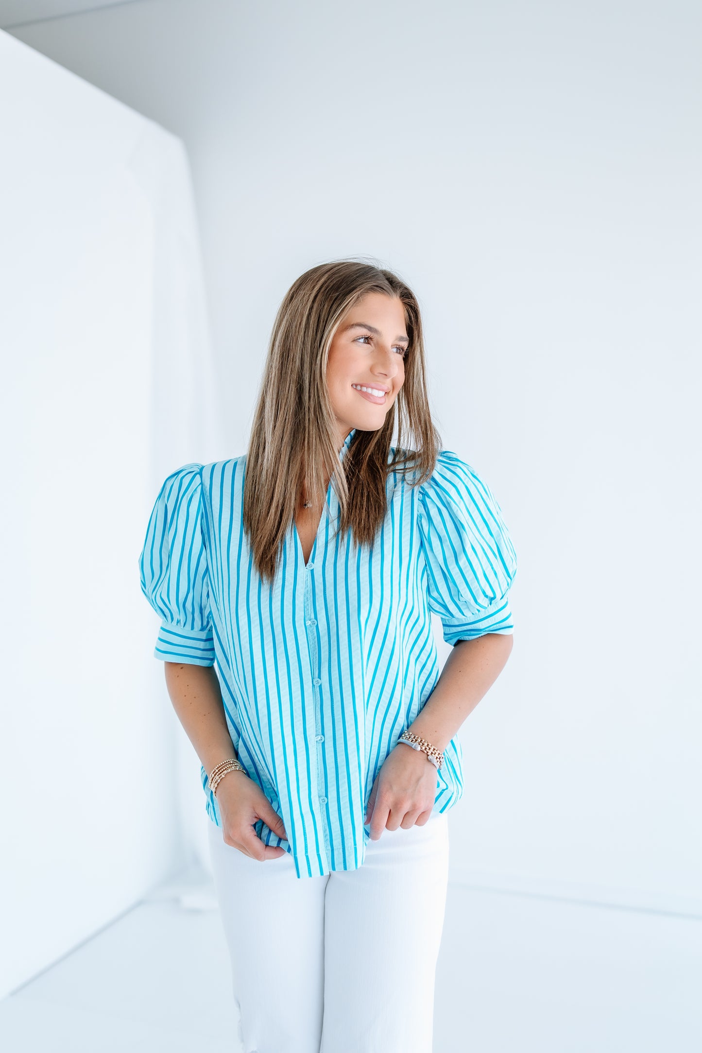 CABANA RUFFLE BUTTON DOWN TOP