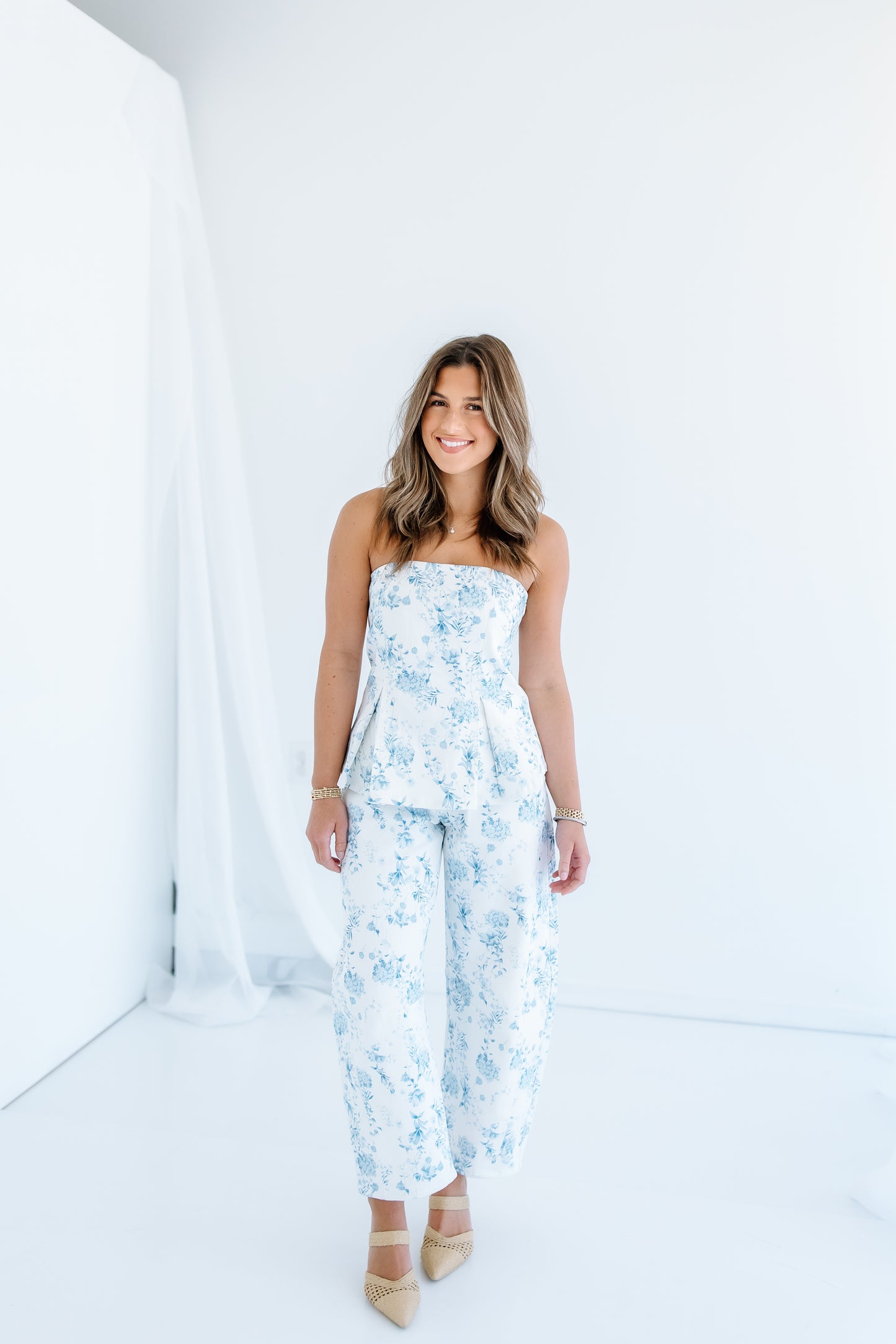 LYNLEE DENIM FLORAL SET
