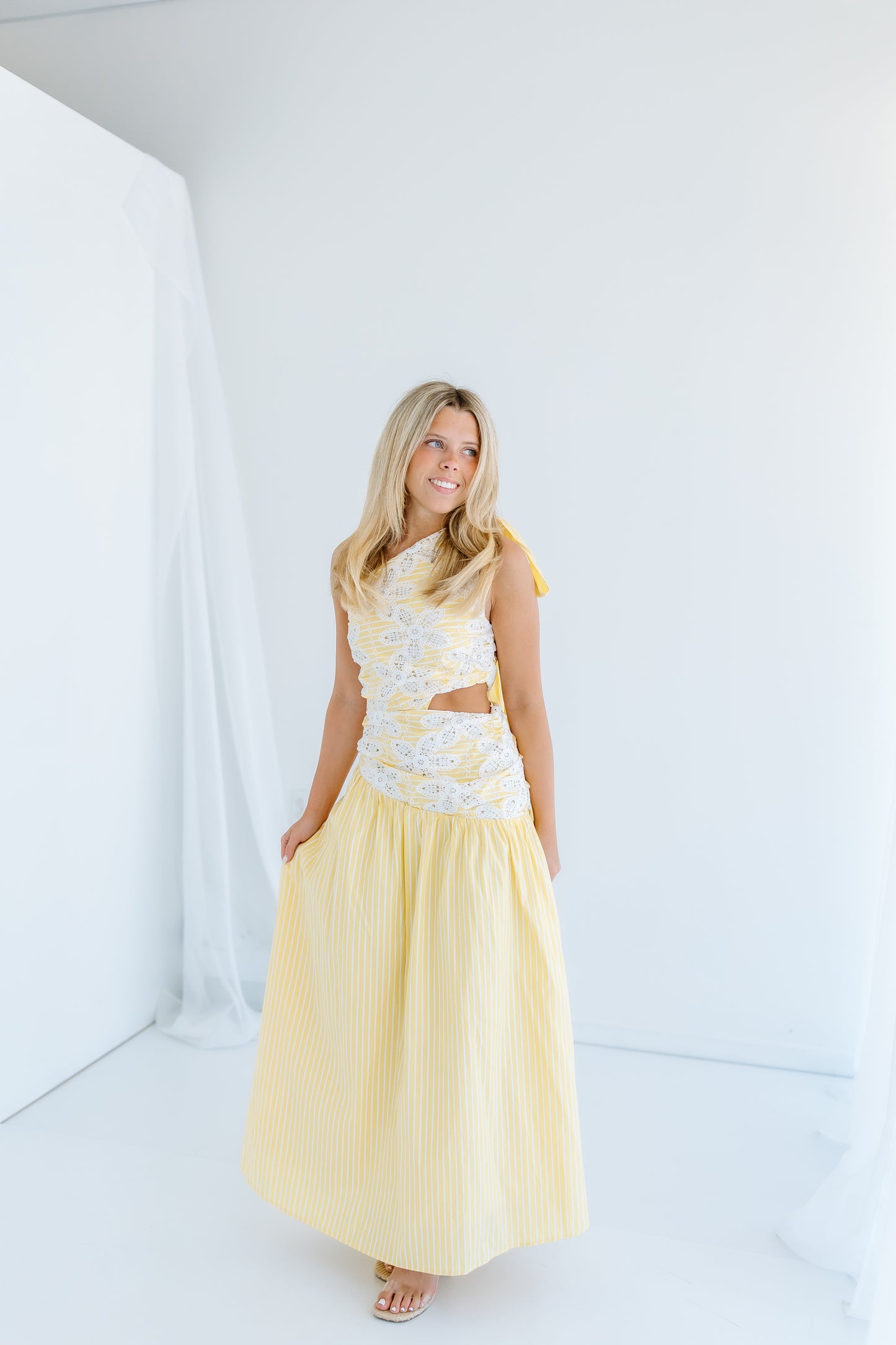 ONE SHOULDER SIDE CUT OUT MAXI DRESS – Honey and Hope Boutique