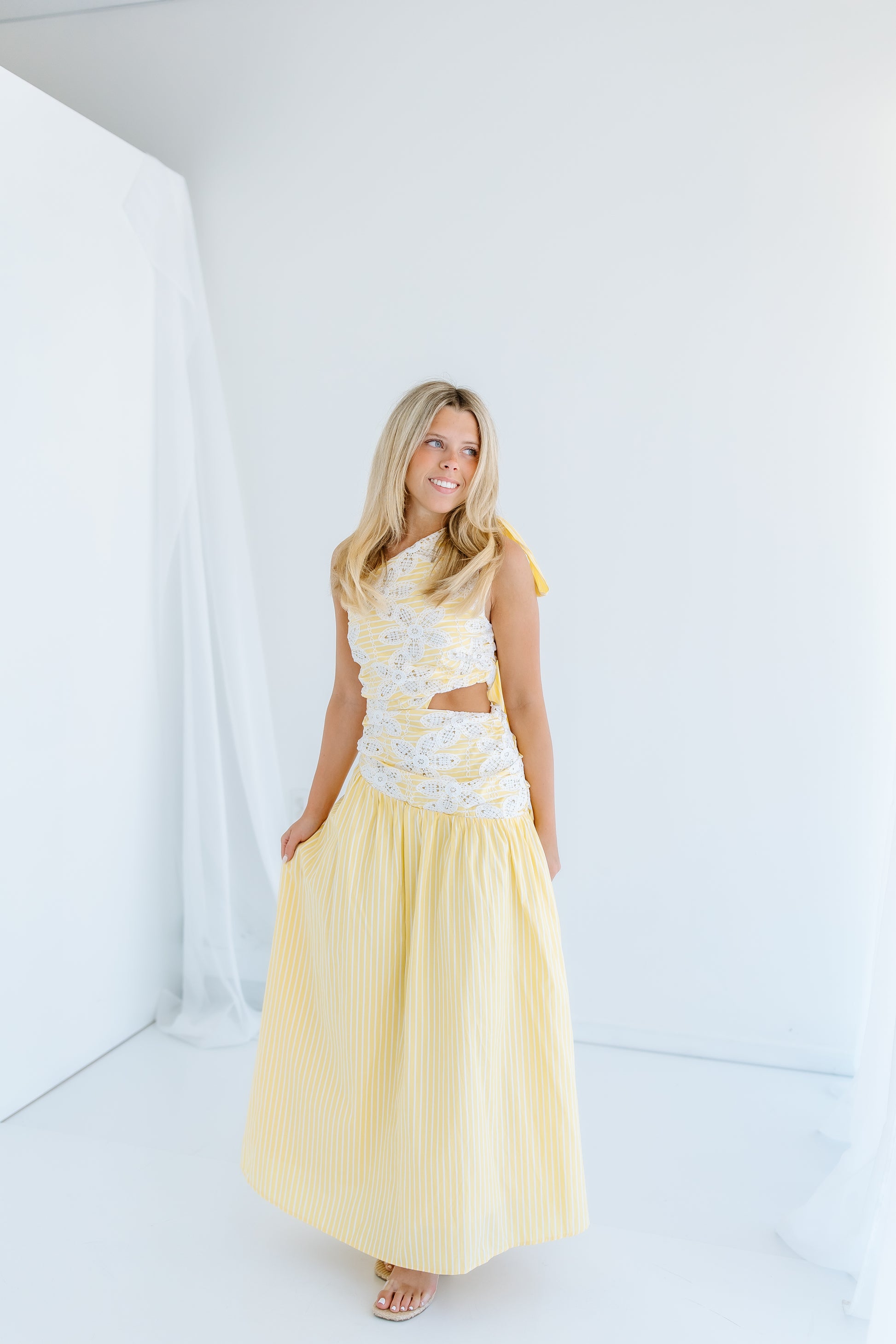 cut out one shoulder maxi dress Lime One Shoulder Cut Out Ruched Maxi Dress Hot Miami Styles