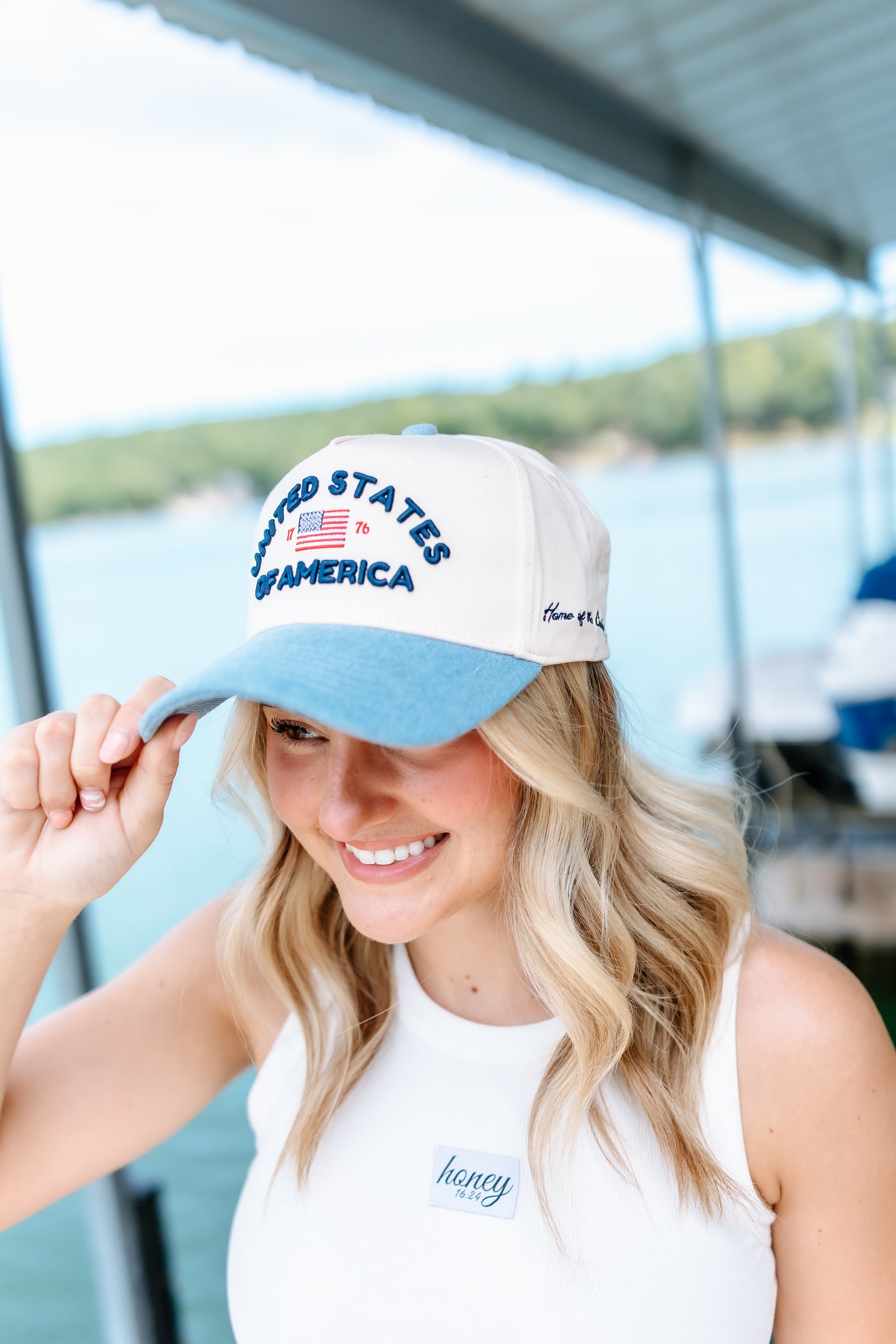 United States of America - Denim Blue Vintage Trucker Hat