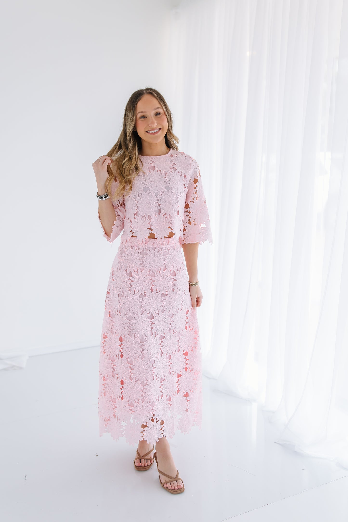 LACE FLORAL MIDI SET
