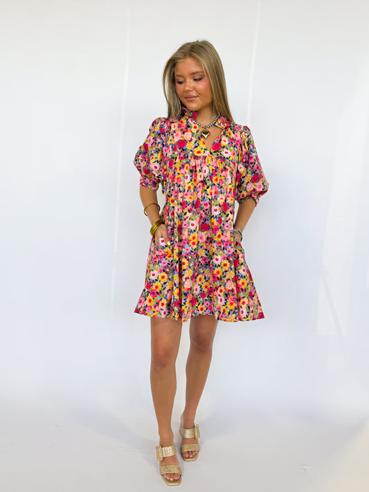 INTO THE FLORALS MINI DRESS