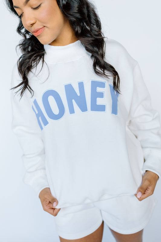 HONEY WHITE AND PURPLE MOCKNECK