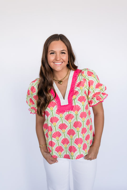 PETAL POP FLORAL TOP