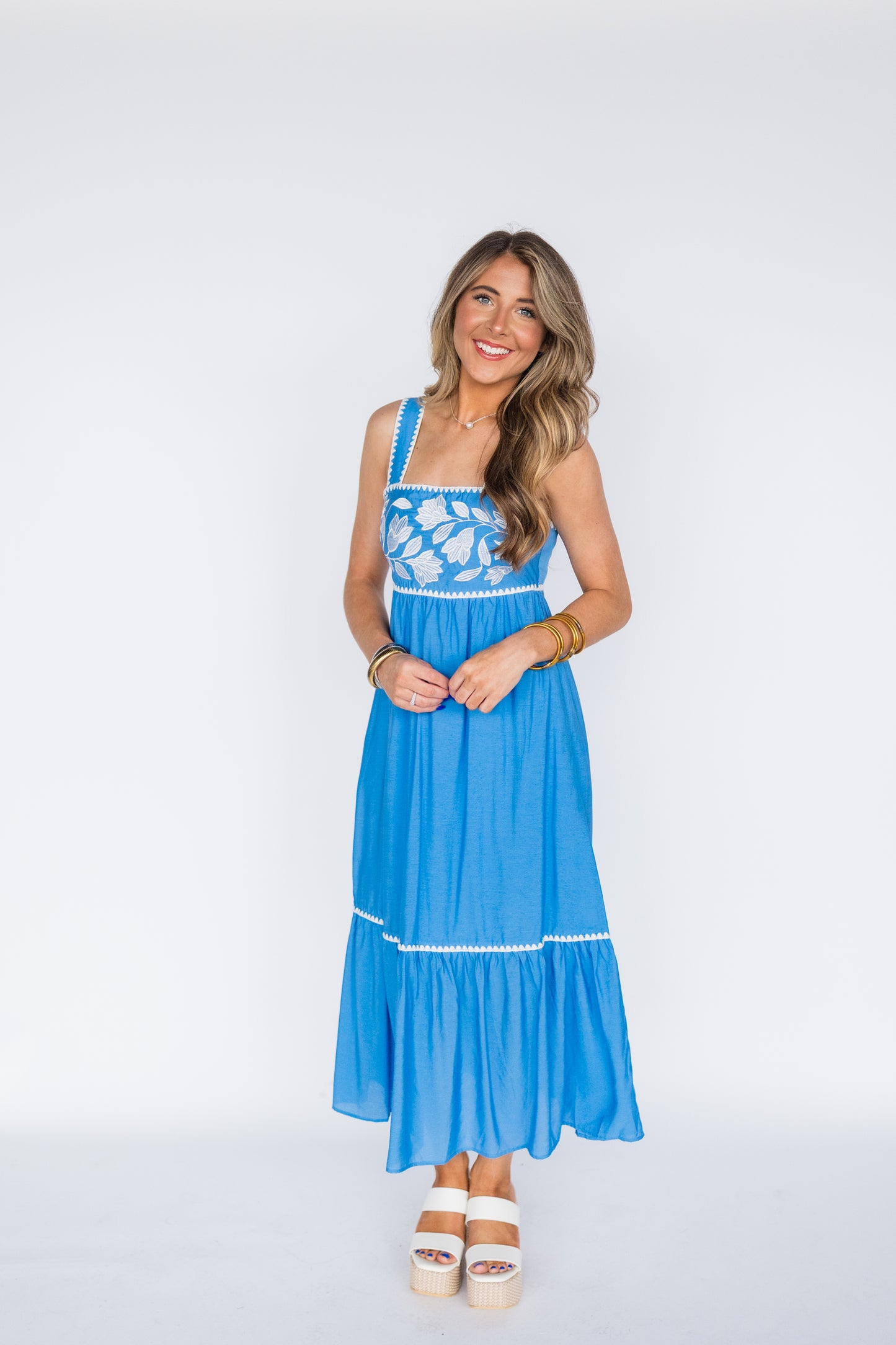 CHAMBRAY CHARM MIDI DRESS