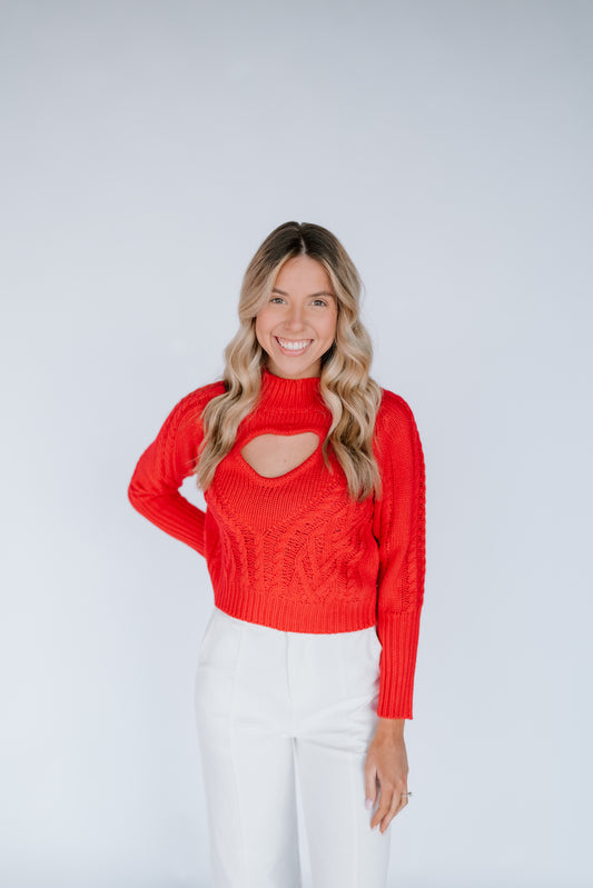 HEART CUT OUT SWEATER