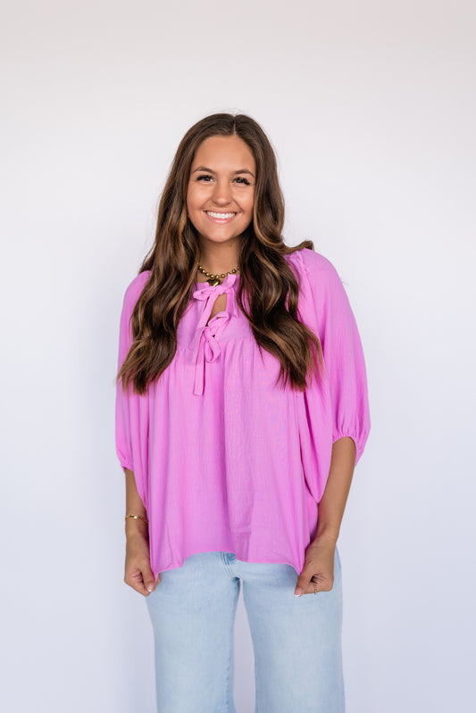 COULD'VE BEEN TIE RIBBON NECK TOP