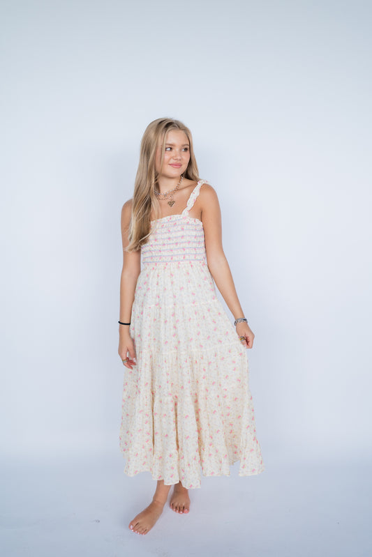 HOLD MY HAND FLORAL MIDI DRESS