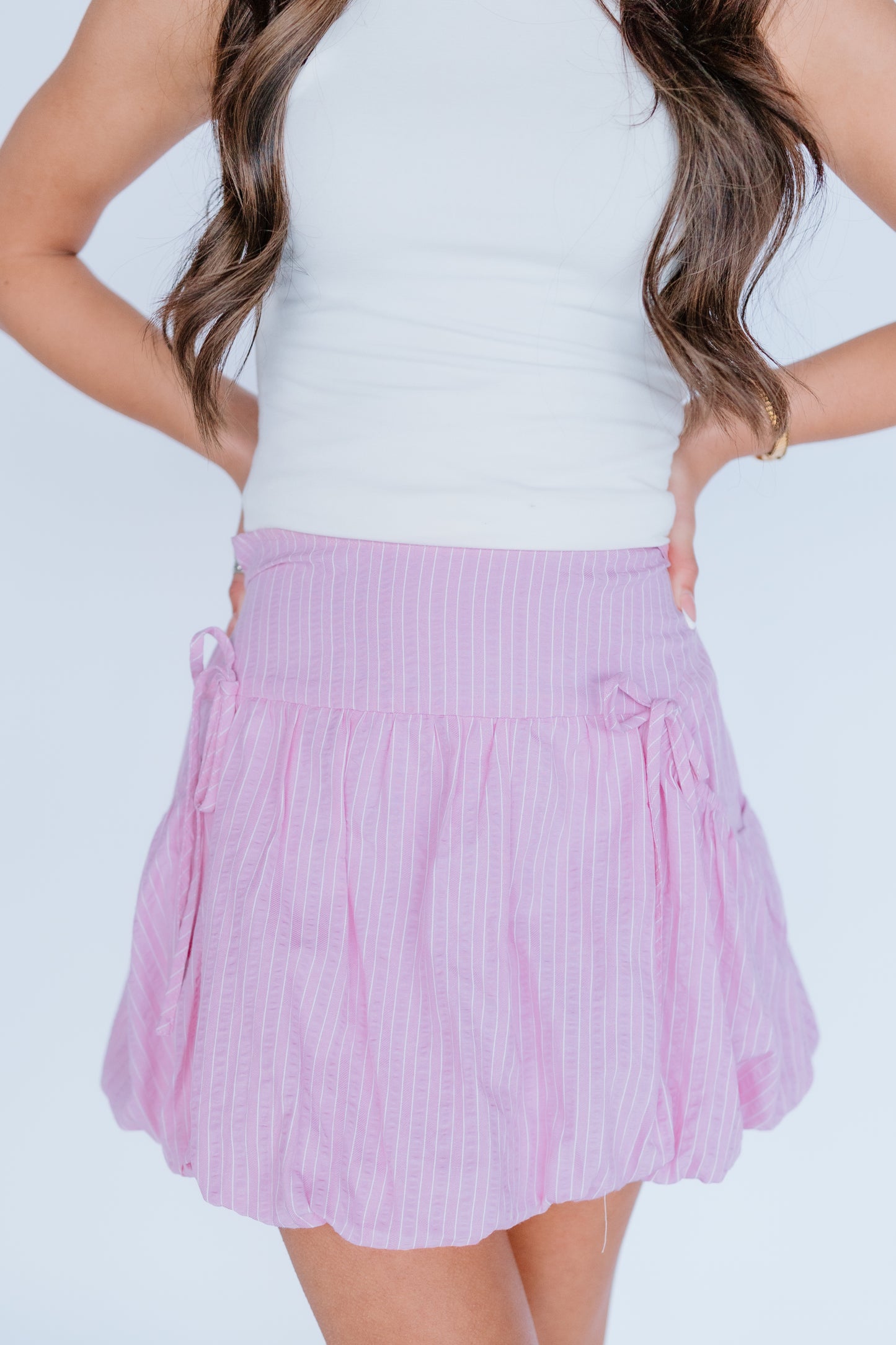 GET THE FEELING BUBBLE HEM SKIRT