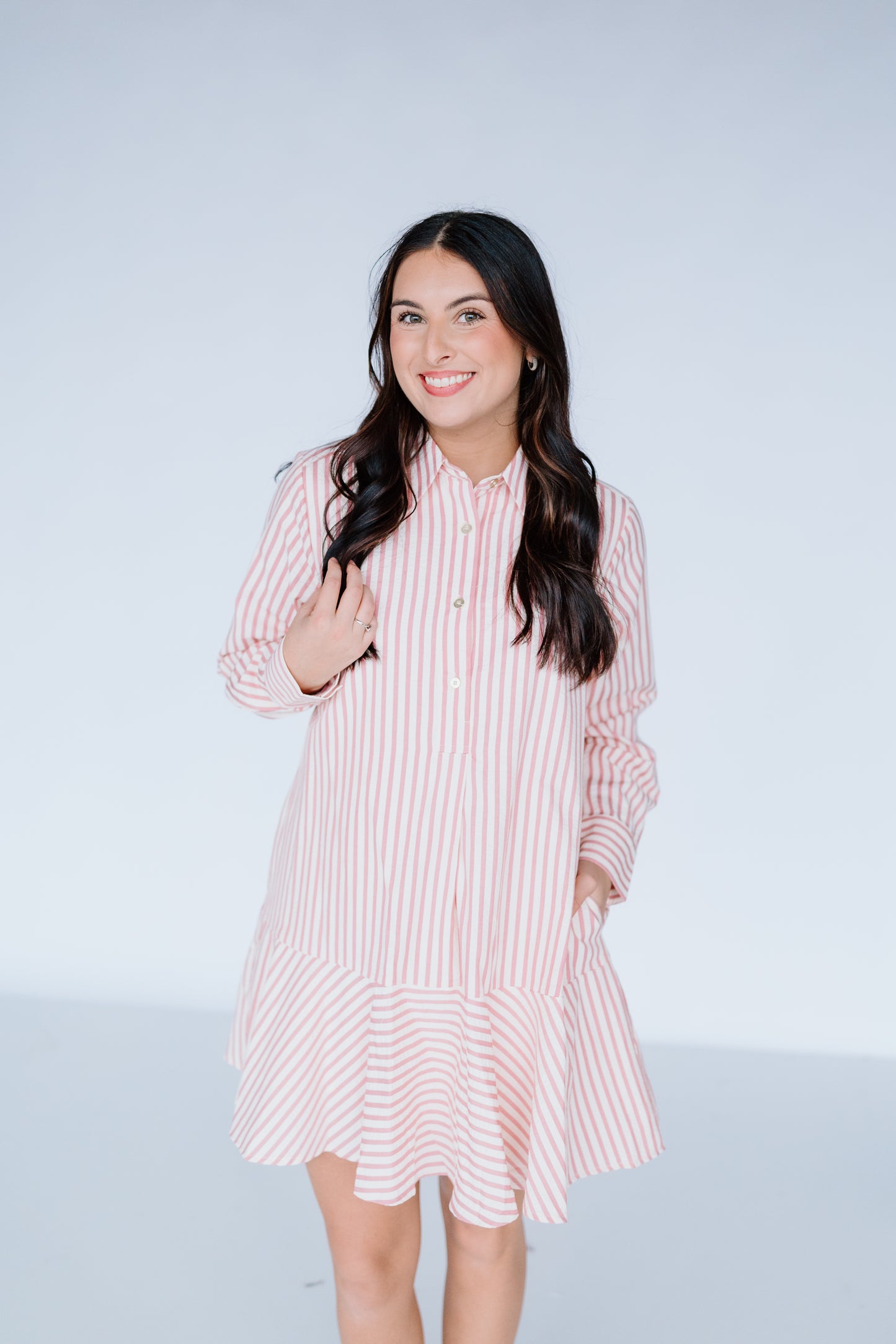 SMALL REQUEST STRIPE COLLAR DRESS