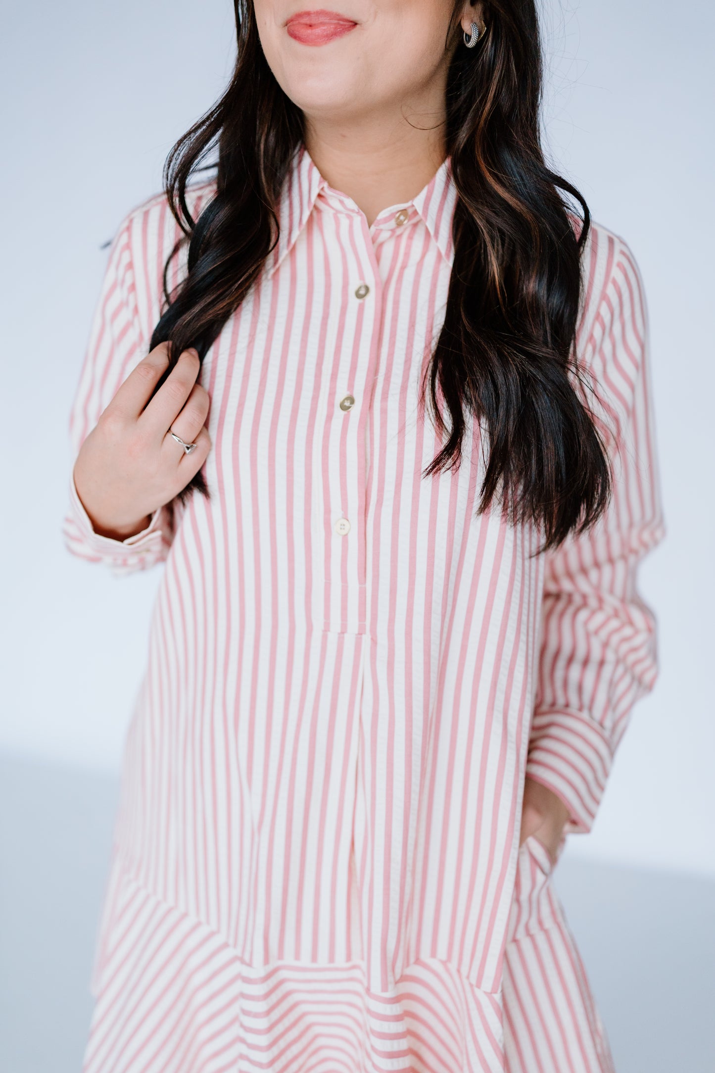 SMALL REQUEST STRIPE COLLAR DRESS