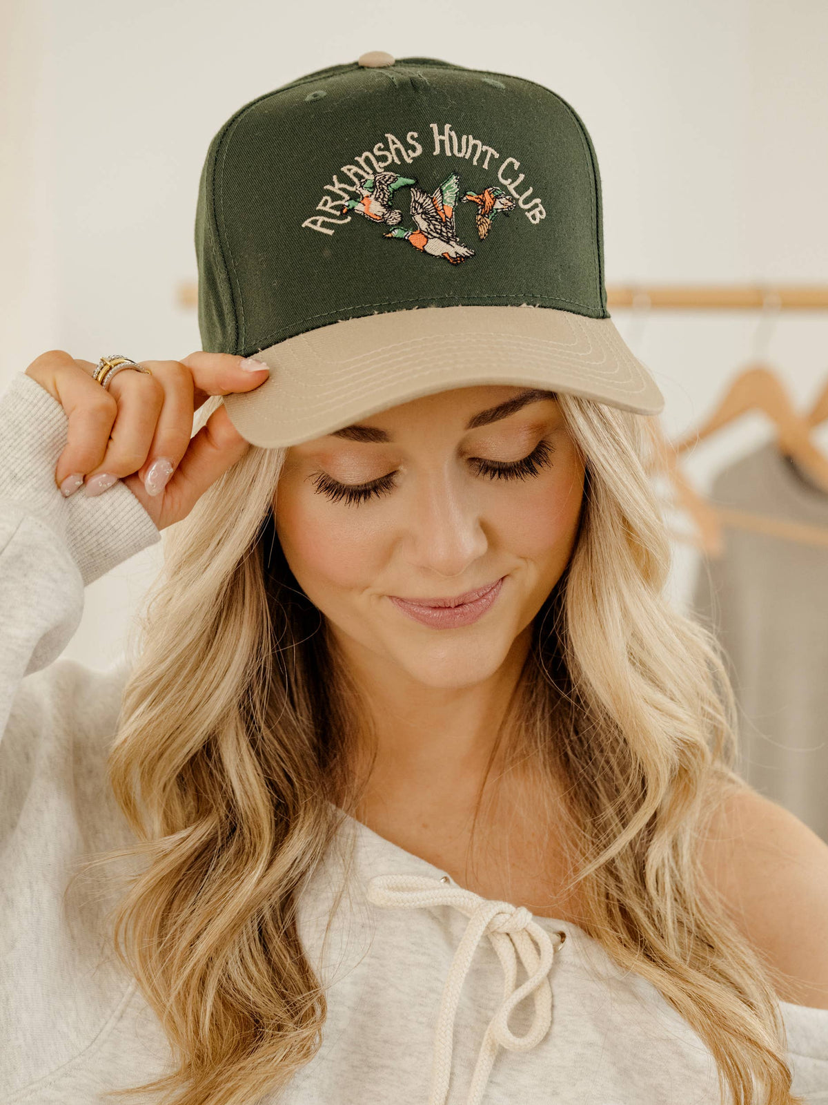 Arkansas Hunt Club Green/Khaki Embroidered Baseball Hat