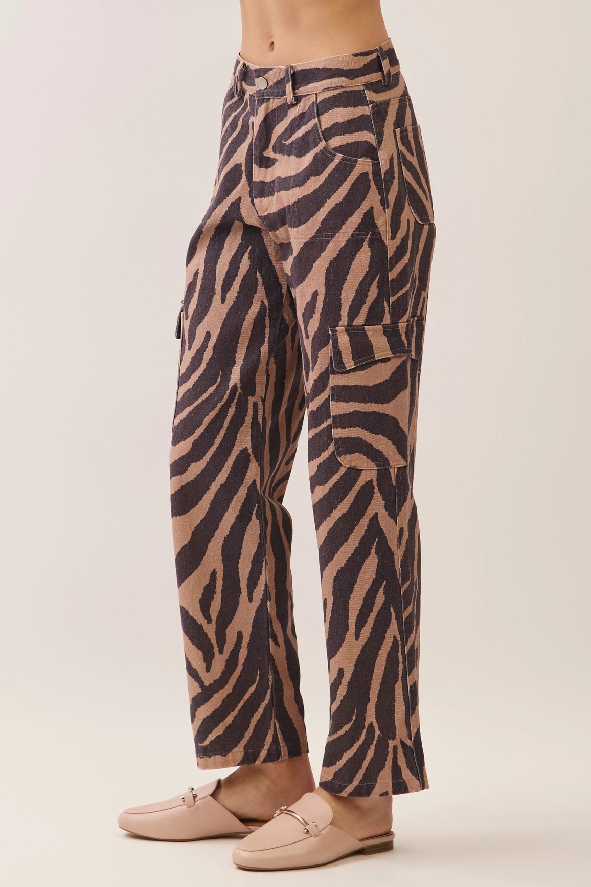 ZEBRA STRAIGHT LEG CARGO PANTS