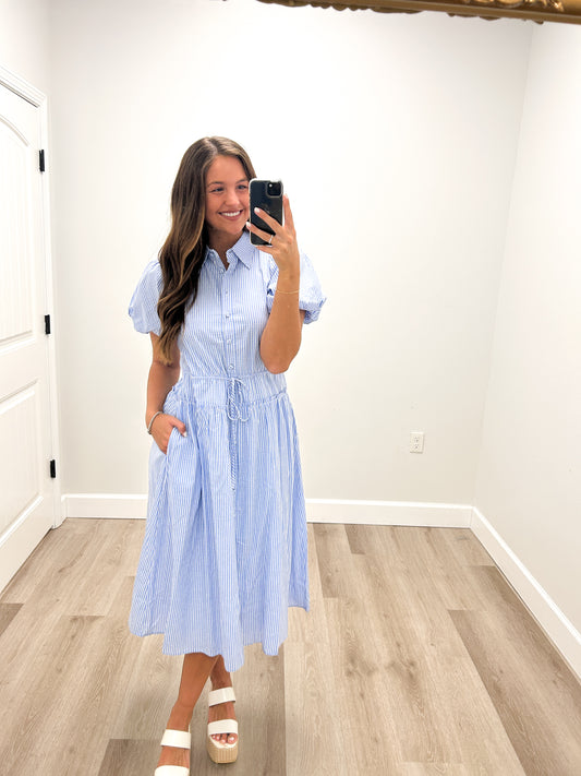 MAGGIE STRIPE MIDI DRESS