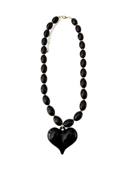 ROXIE BLACK BEADED NECKLACE