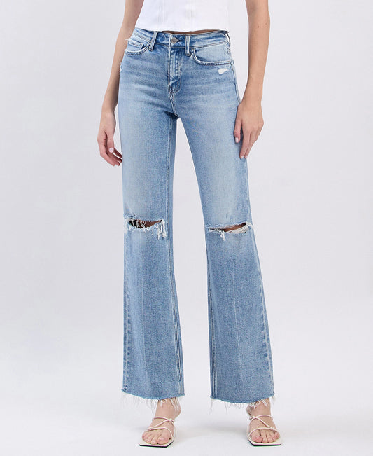 GLORIETTA HIGH RISE SLIM WIDE JEANS