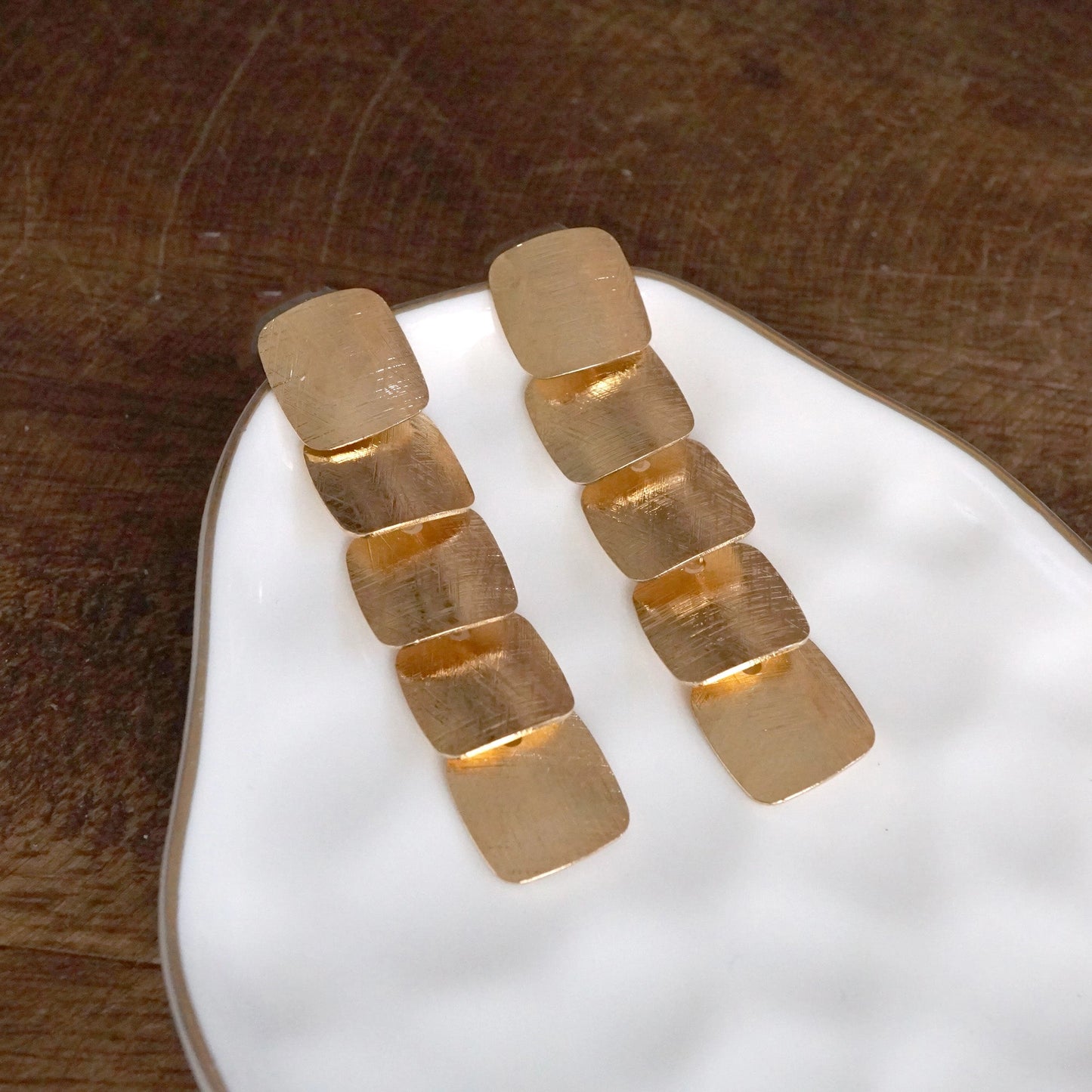 Square Scales Drop Earrings