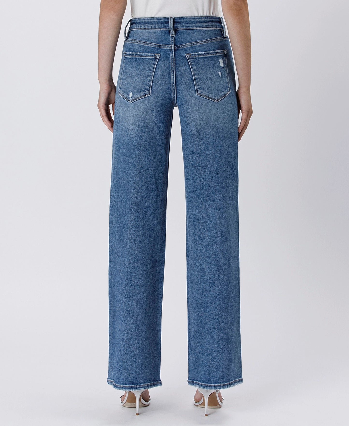 TUMMY CONTROL BAGGEY WIDE LEG JEANS