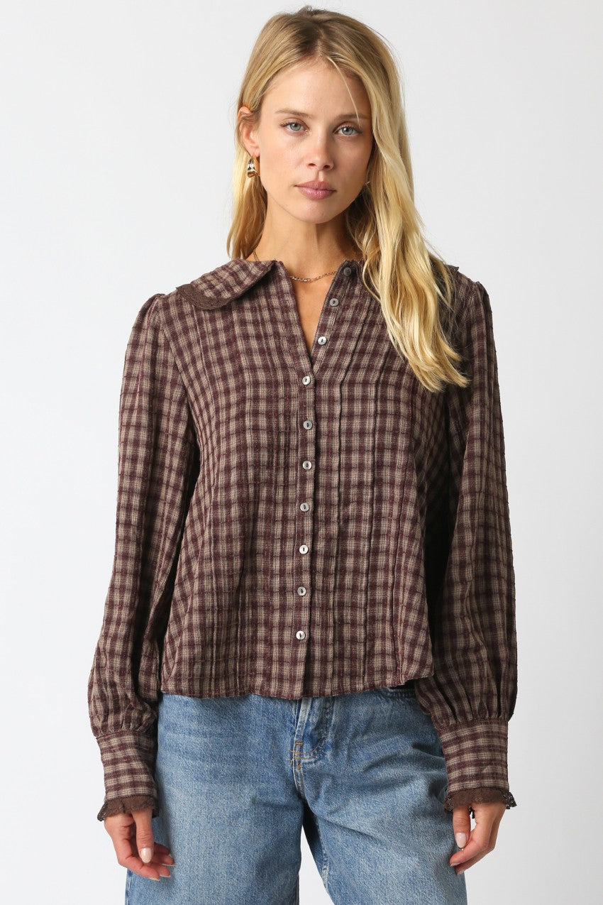 ALEXIS PLAID BLOUSE
