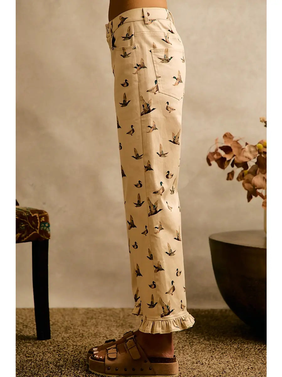 MALLARD DUCK RUFFLE LEG PANTS