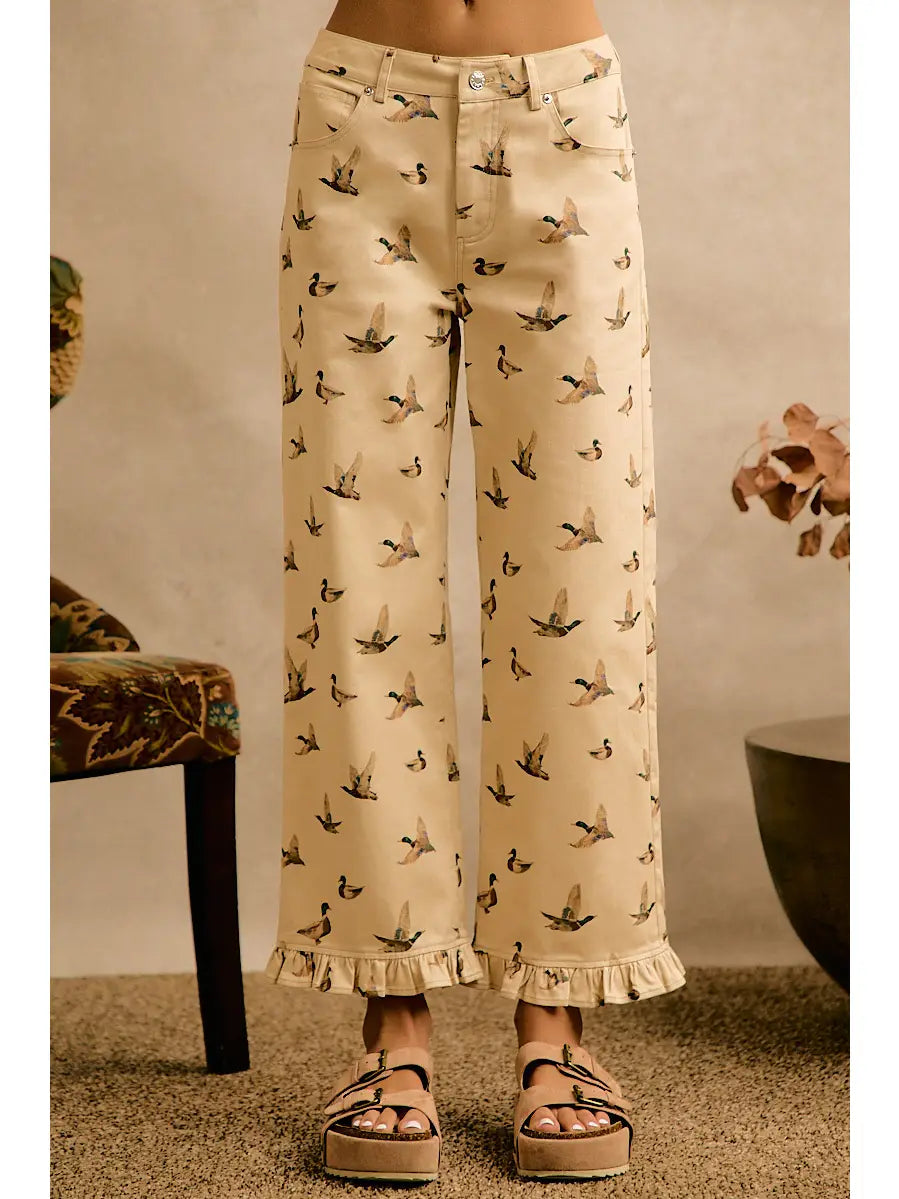 MALLARD DUCK RUFFLE LEG PANTS