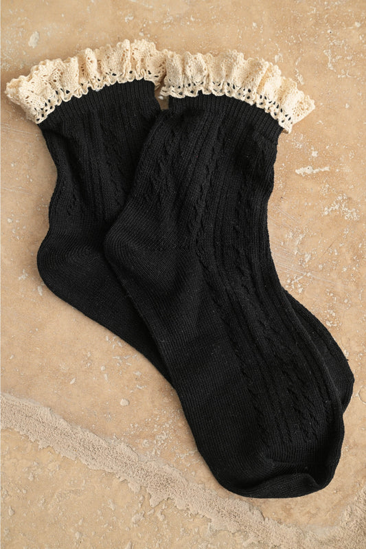 CROCHET TRIM SOCKS