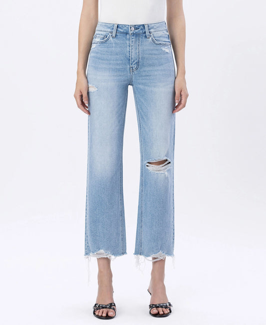 EZRA HIGH RISE SLIM WIDE LEG JEANS