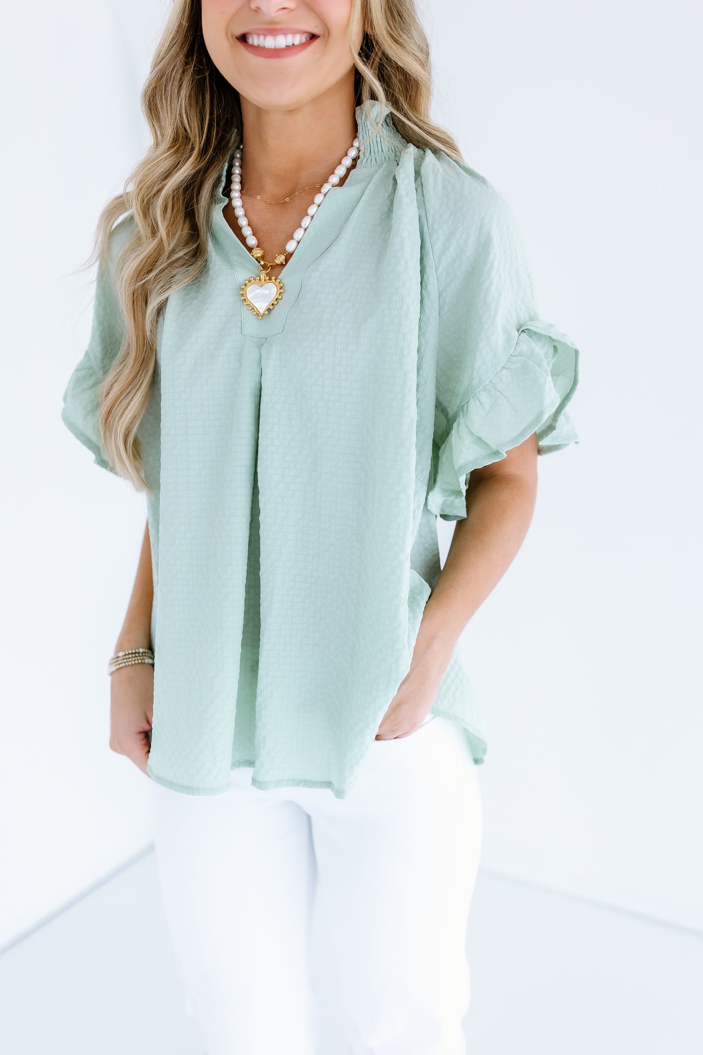 TULIP MANDARIN LACE TOP