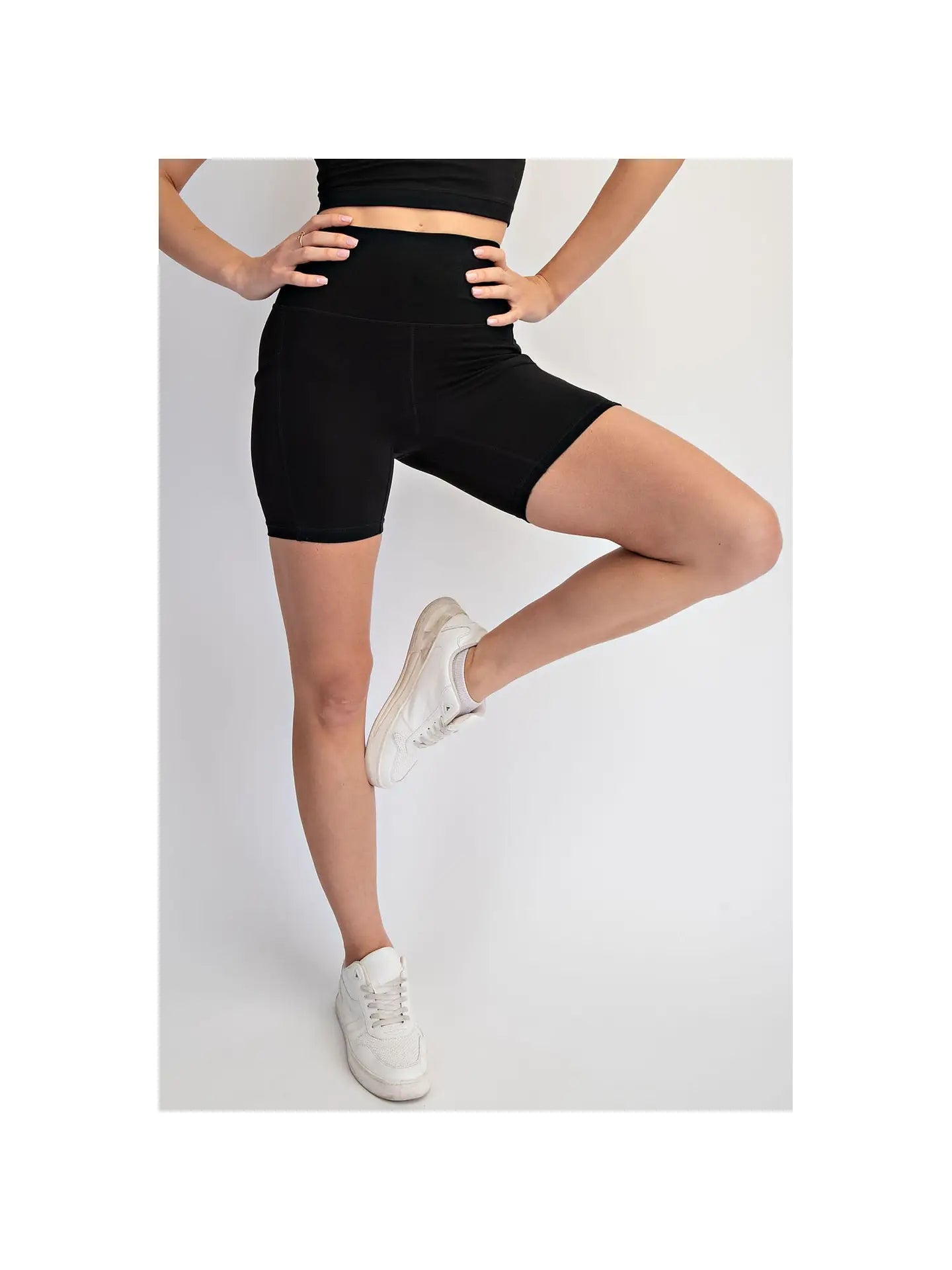 NYLON BUTTER BIKER SHORTS