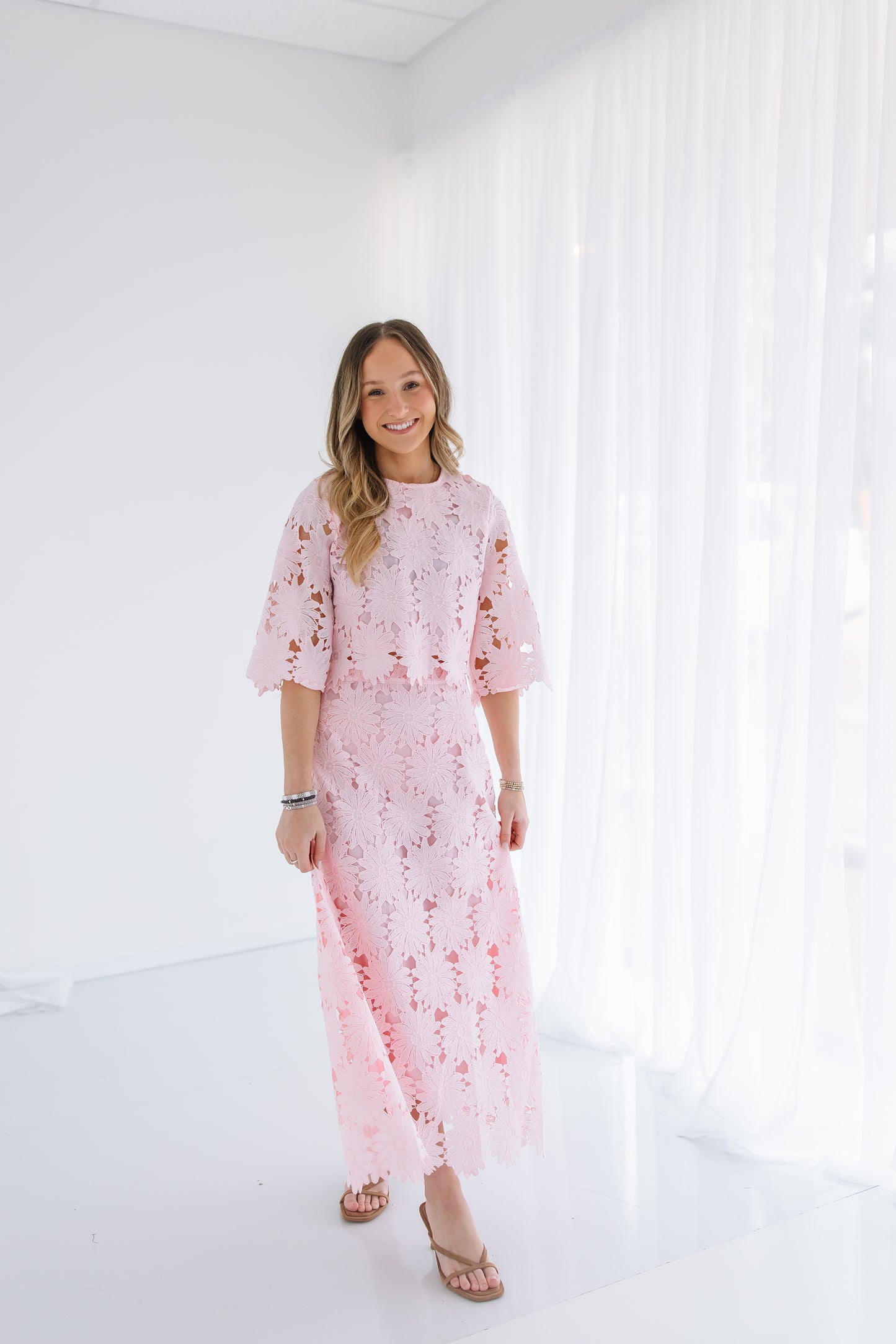 LACE FLORAL MIDI SET