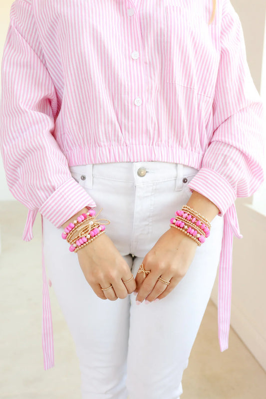 HOT PINK GEMSTONE BRACELET