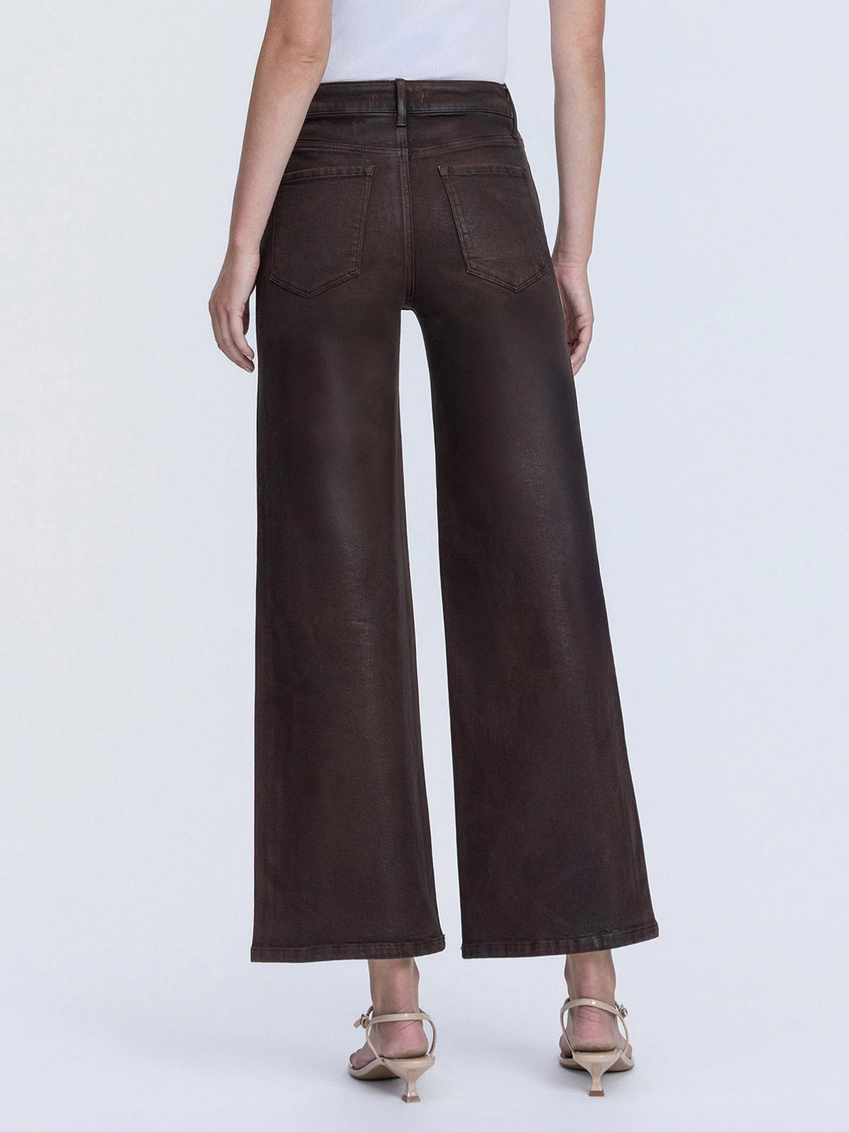 HIGH RISE COFFEE WIDE LEG JEANS