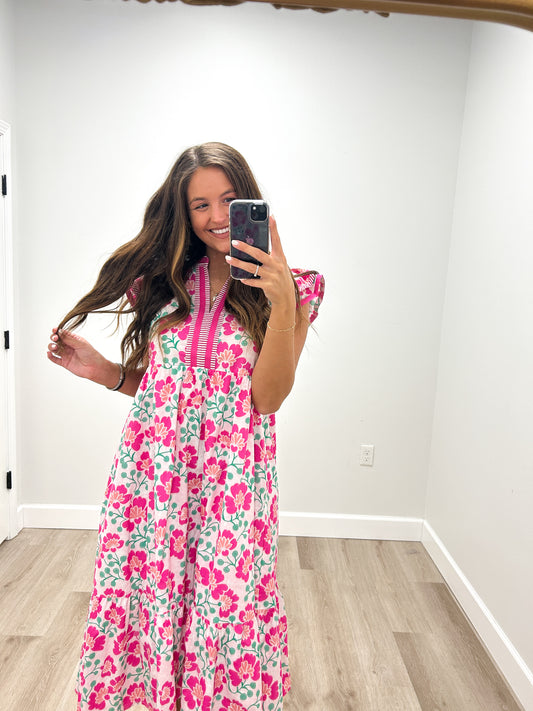 BLUSH BLOOM FLORAL DRESS