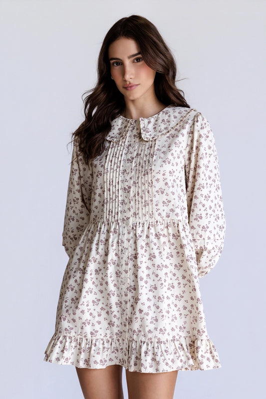 APPLE PICKING FLORAL MINI DRESS