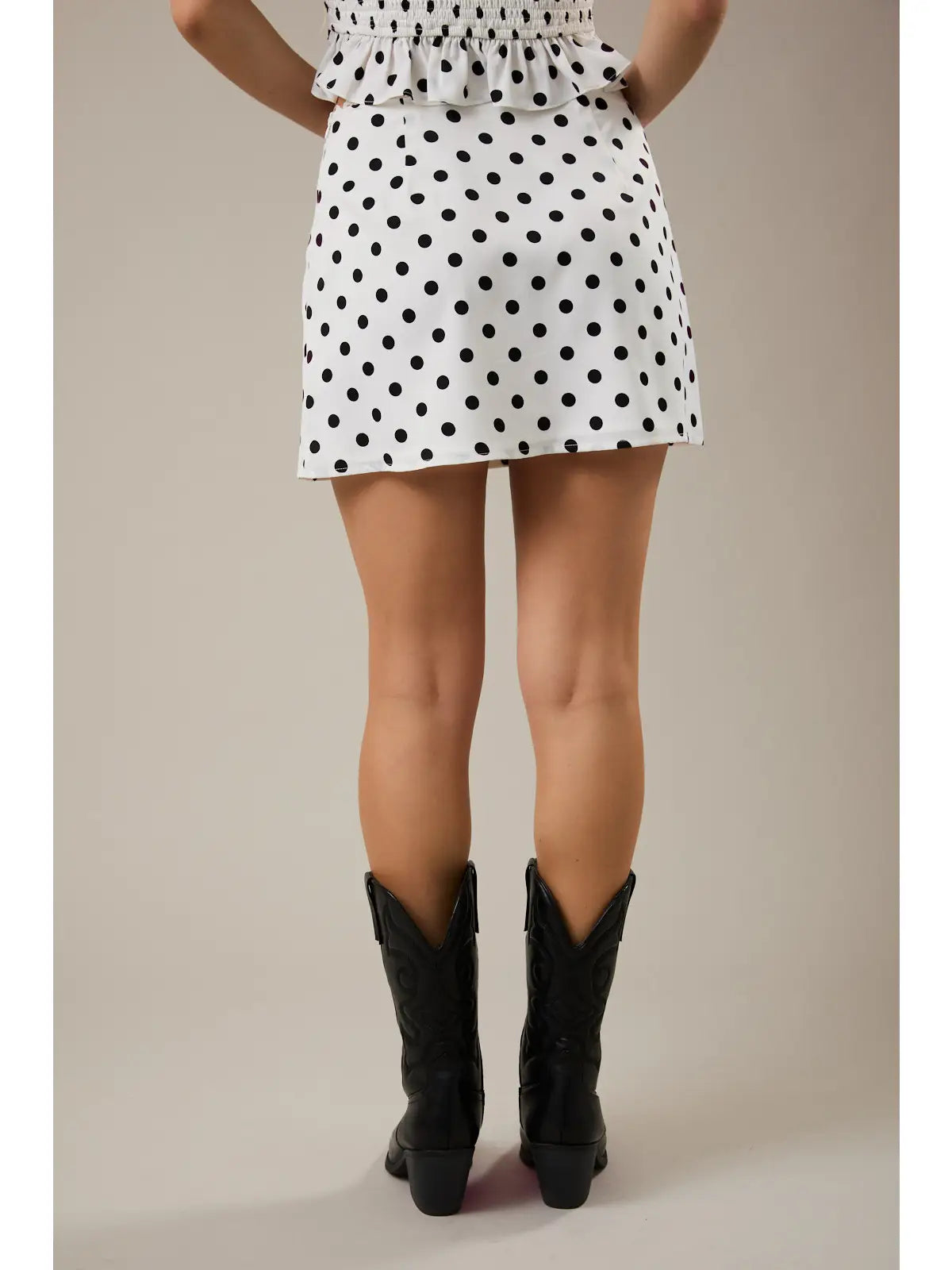 MID WAIST POLKA DOT MINI SKIRT